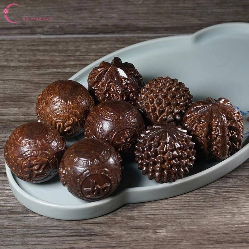 1Pair Brand New Quality Sandalwood HandheldBall Relief Walnut Handheld Ball Massage Exercise Healthcare Plaything Hand-Worn Ball