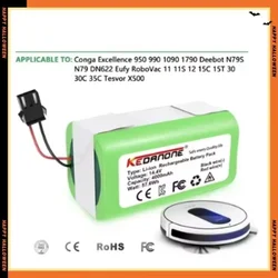 14.8VOriginal High-quality 3500mAh Li-ion Battery for Conga Excellence 950 990 1090 1790 1990 Deebot N79S N79 DN622 Eufy Robovac