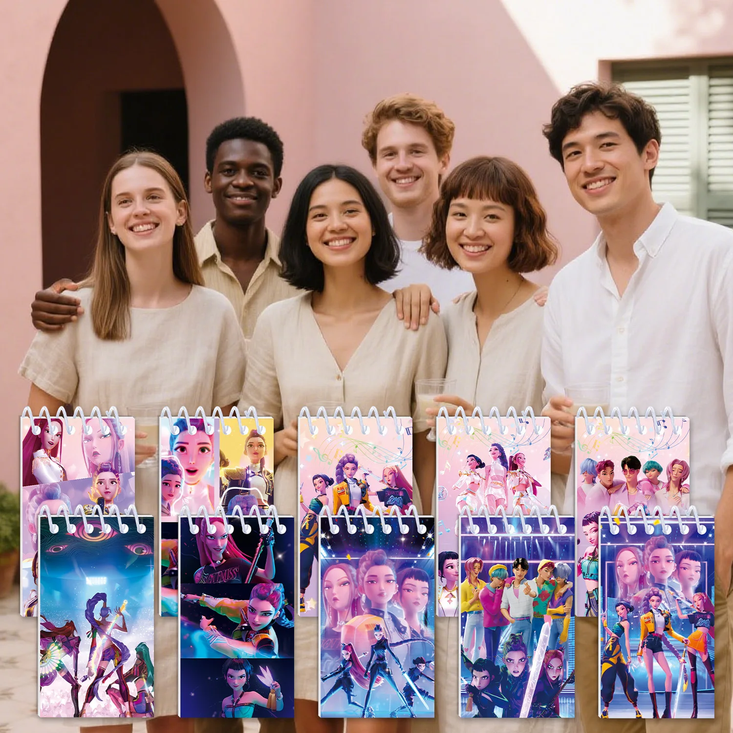 5/10 قطعة جديد Kpop شيطان الصيادين أنيمي أجهزة الكمبيوتر المحمولة القرطاسية لفائف الكتابة منصات للطلاب اللوازم المدرسية مكتب الملحقات هدية