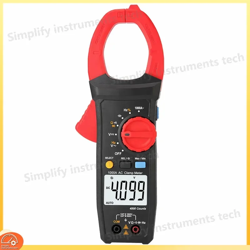 Digital Clamp Meter AC DC 1000V 1000A True RMS Multimeter with Resistance Capacitance Continuity Diode Test Backlight LCD