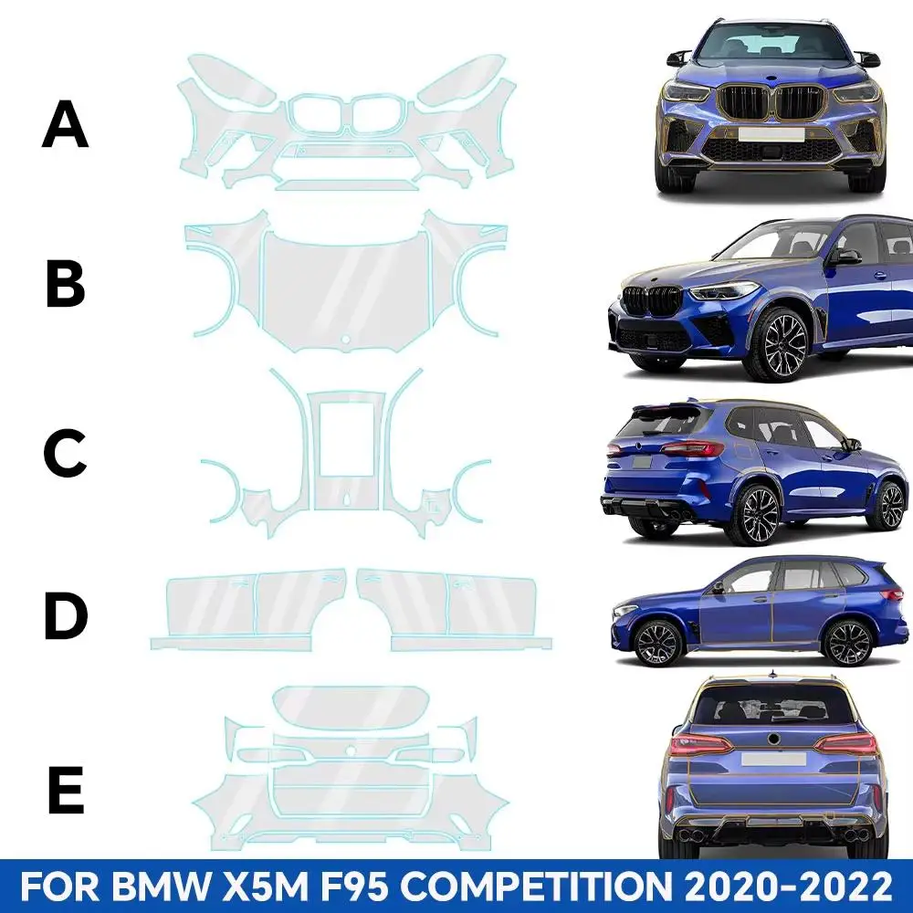 For BMW X5 M F95 COMPETITION 2020-2022 TPU Paint Protection Film Self-Healing Clear Bra Pre-cut PPF Kit Anti-Scratch Resistant