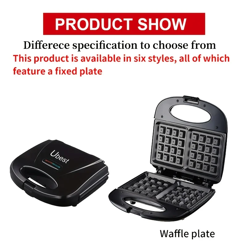 صانع الوافل 750 وات، صانع الإفطار الكهربائي للمطبخ، صانع الساندوتشات الكرتونية، صانع دونات منزلي، صانع أطباق الجوز
