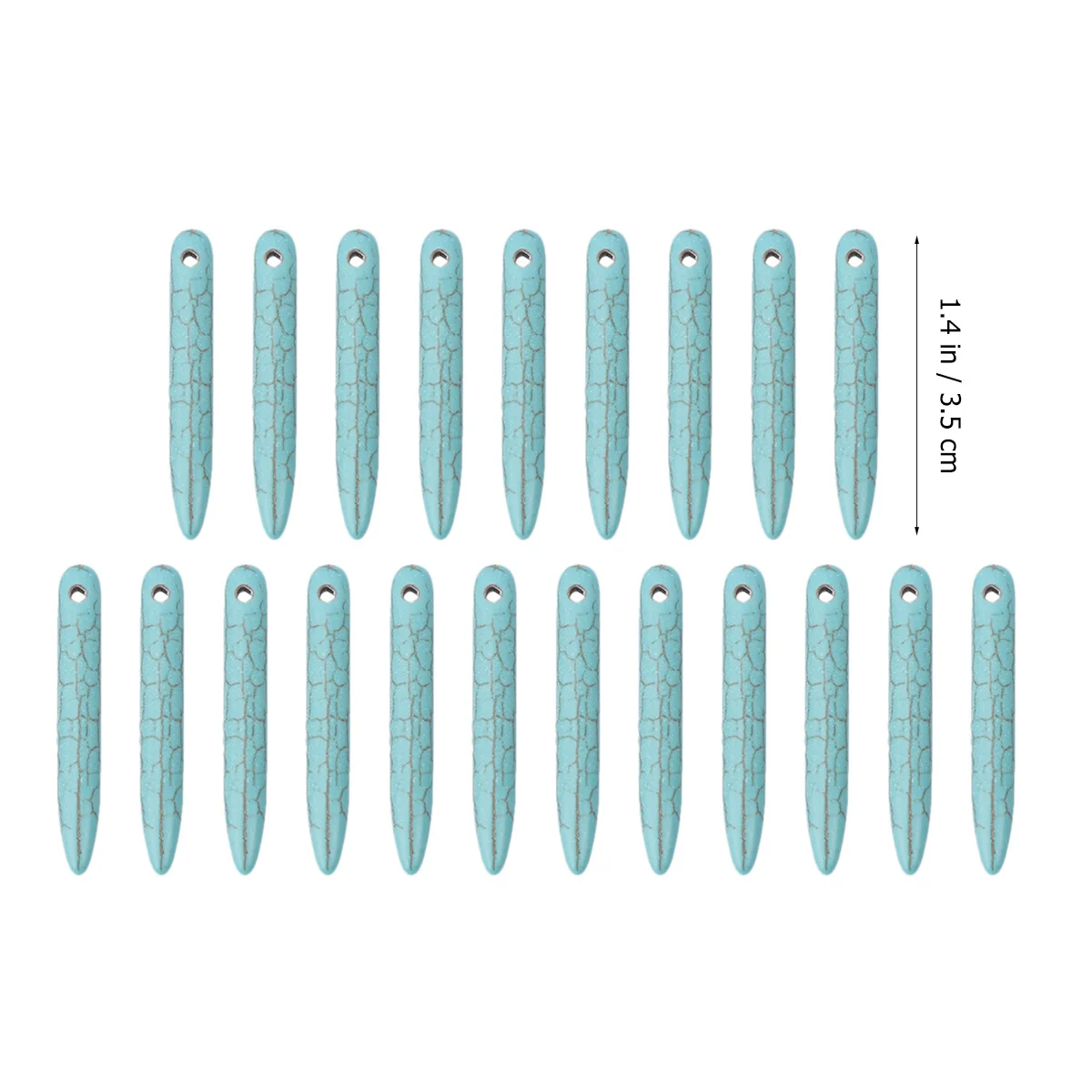 

100pcs Natural Turquoise Loose Beads 35Mm Hard Stone Diy Craft Bead For Jewelry Making Necklace Bracelet Home Decor Needle Shape