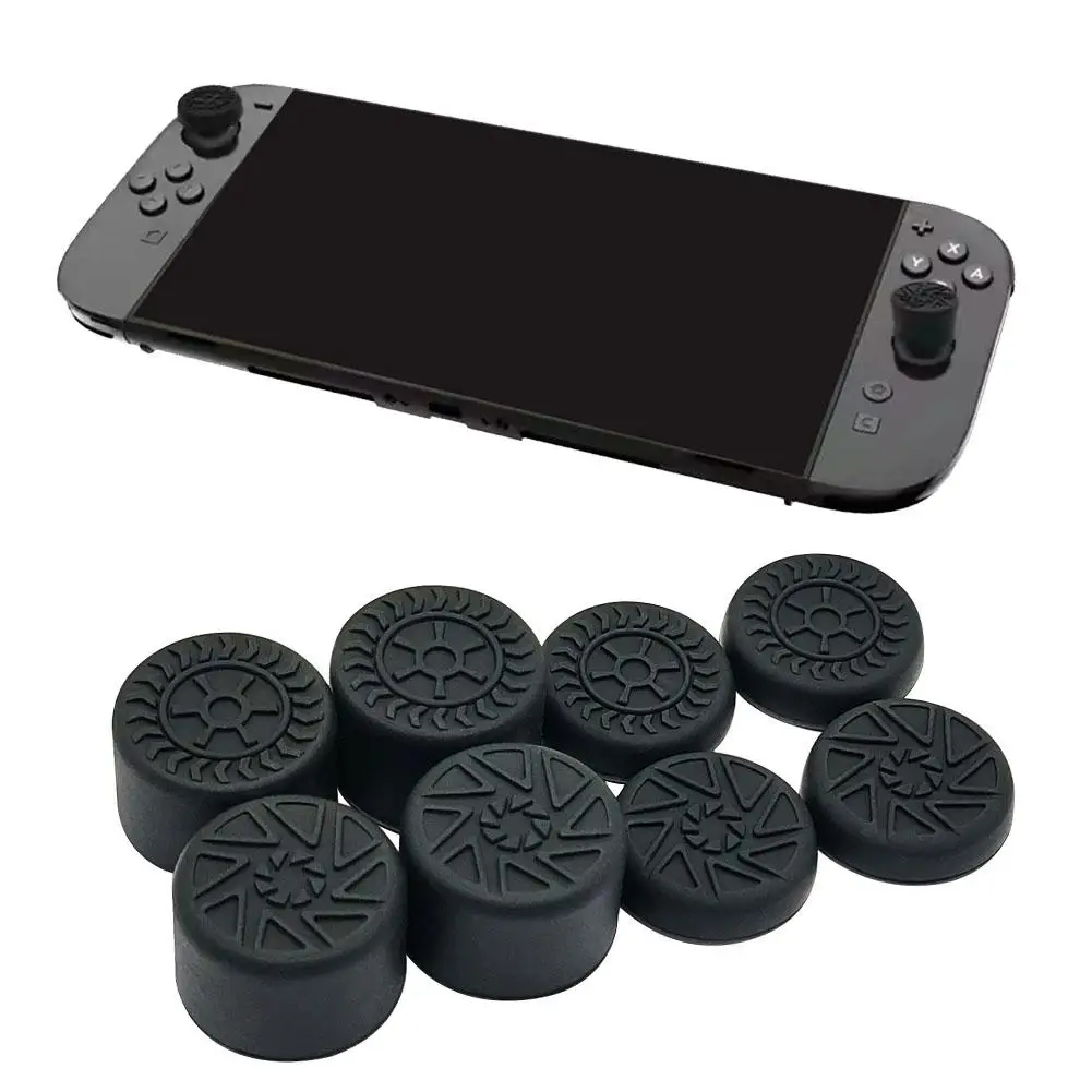 

Thumbstick Grip Caps For Switch 2 Joystick Covers Black Silicone Joystick Caps Non-Slip Comfortable Controller Stick Protec E0H8