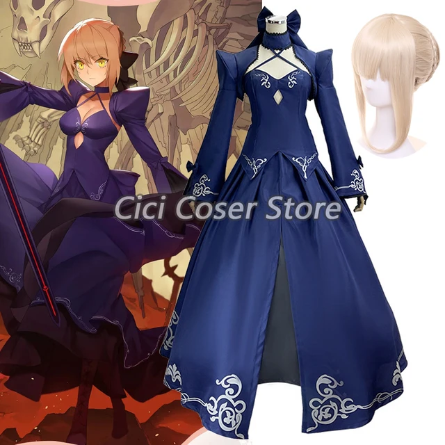 Fate Stay Night Saber Alter Cosplay Costume Wig Arturia Pendragon 