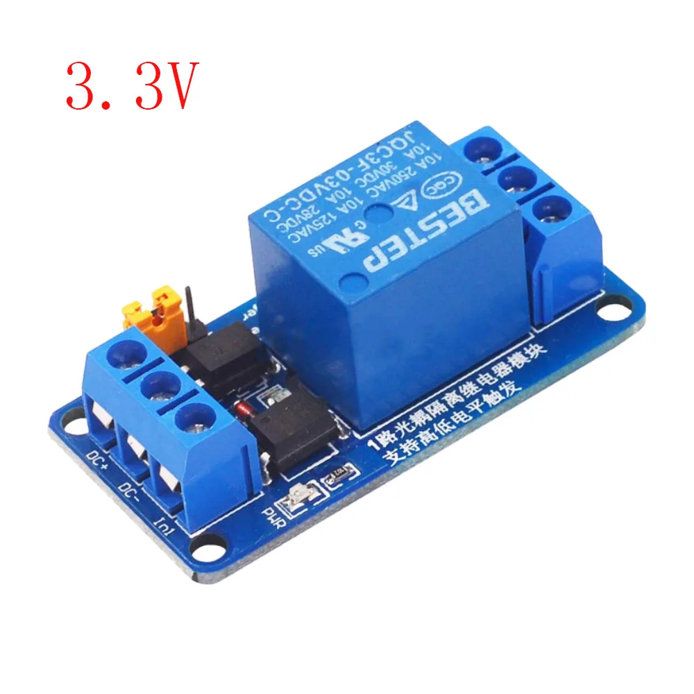 1 Way Electromagnetic Relay Module 3.3V 5V 12V 24V Optocouplet Isolation Relay Board Support High-low Trigger with Led Indicator