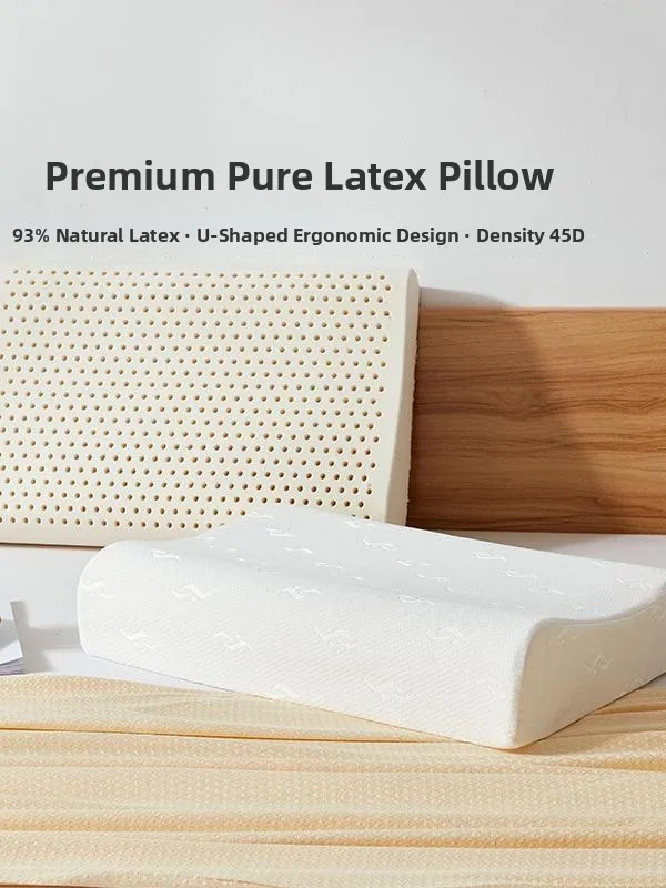 

Mengjie Home Textile Latex Pillow Ne Massager U-aped Core Pure Latex Adult Dr Cleanse Double Pillow Core Latex