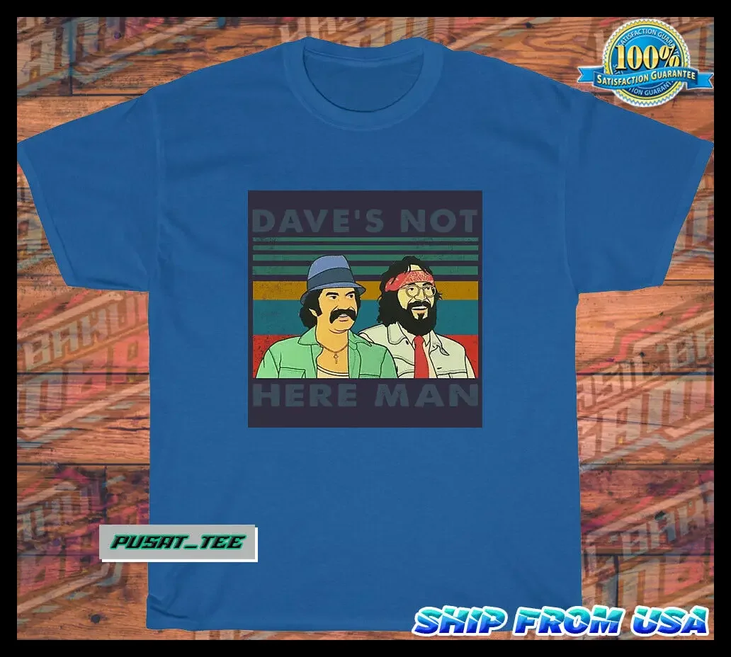 NEW Cheech & Chong Dave's American Funny Logo T-Shirt SIZE S-5XL Blue Navy Red