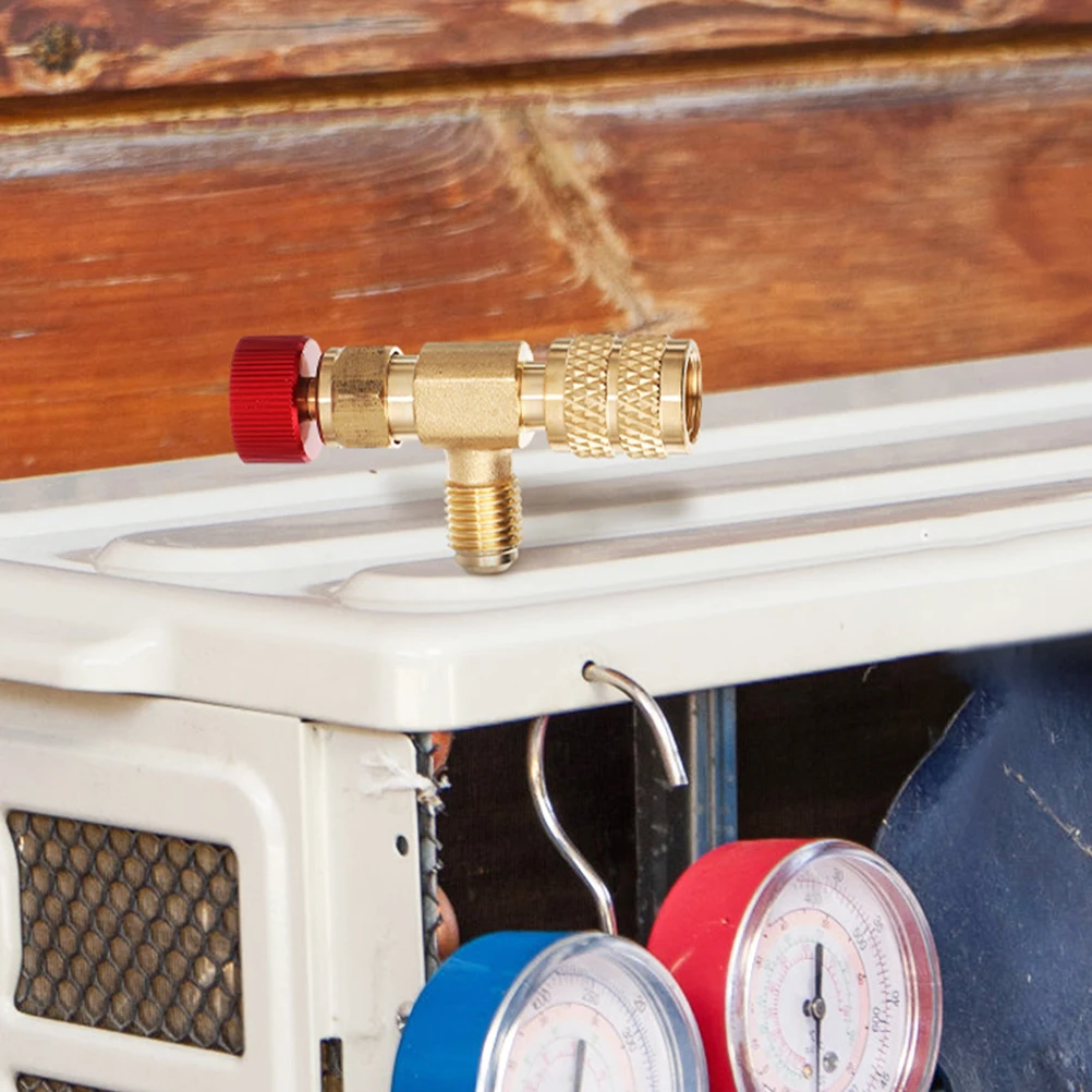 

2pcs Refrigerant Charging Valve R410 Copper Safety Switch Air Conditioner Attachment Filling Valve HVAC Accessories
