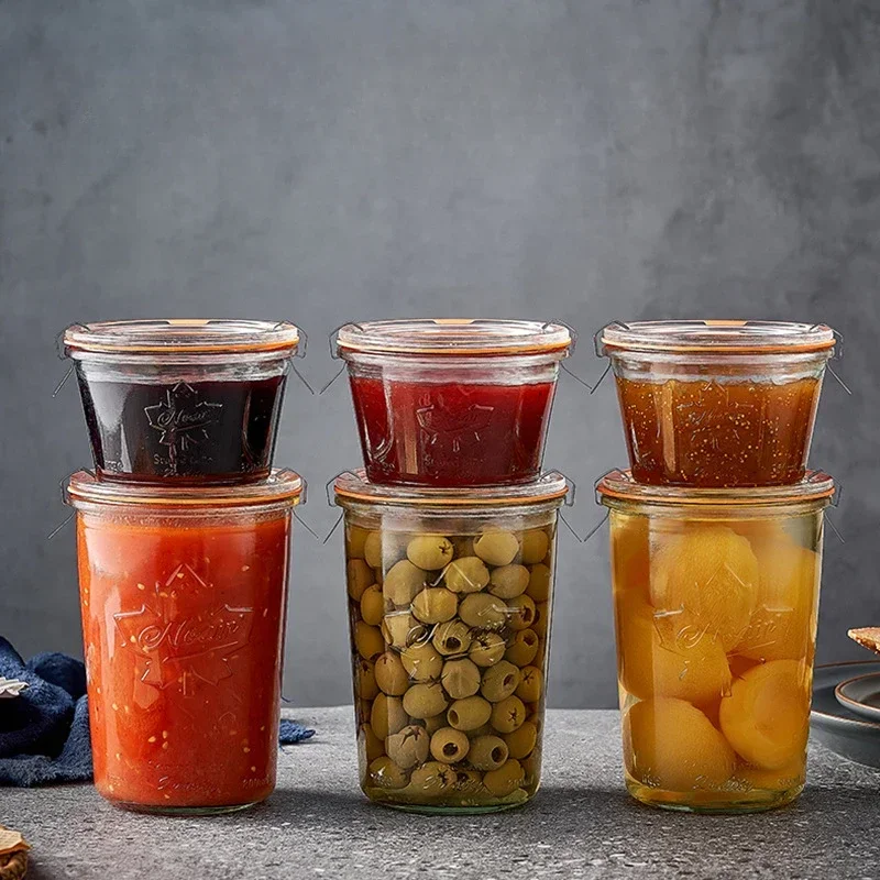 

2025 Горячая стеклянная герметичная банка для маринованного баночка, контейнеры для газированного вина с крышкой, бытовой резервуар для капусты с блюдкой