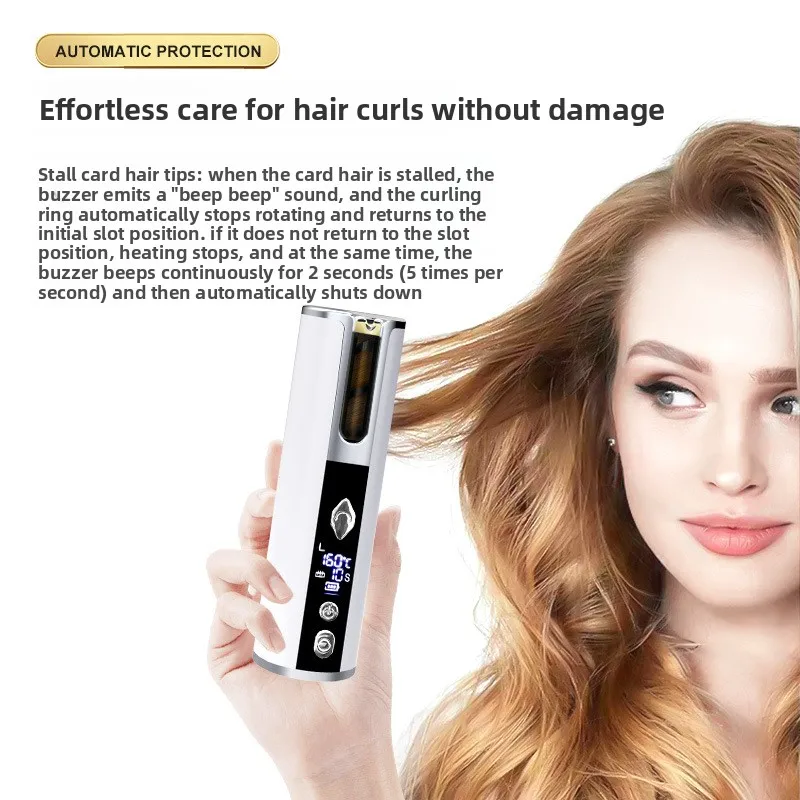 

Automatic Cordless Curling Iron Hair Dryer Portable Egg Roll Curler Rotating Hair Styling Tool for Home and Travel Use