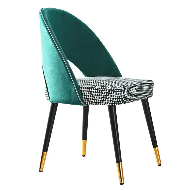 

Nordic dining chair, light luxury fabric chair, modern simple backrest, hotel café, solid wood Internet celebrity