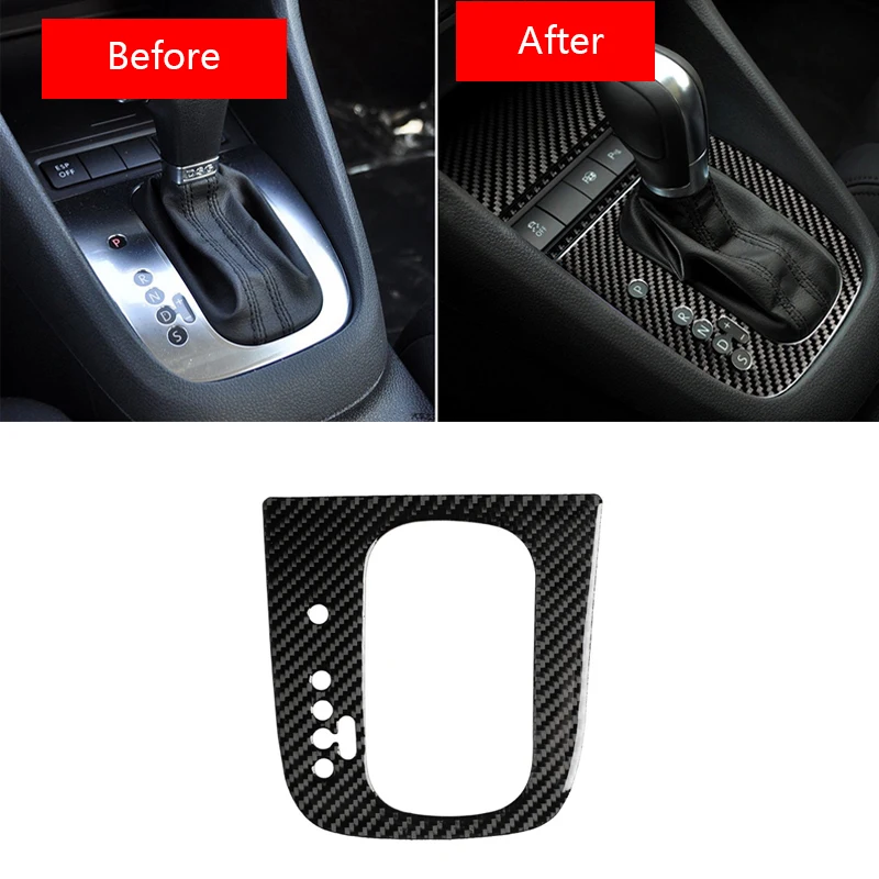 1pcs Carbon Fiber Car Gear Shift Sticker for Volkswagen Vw Golf 5 Golf 6 SCIROCCO GTI Automotive Interior