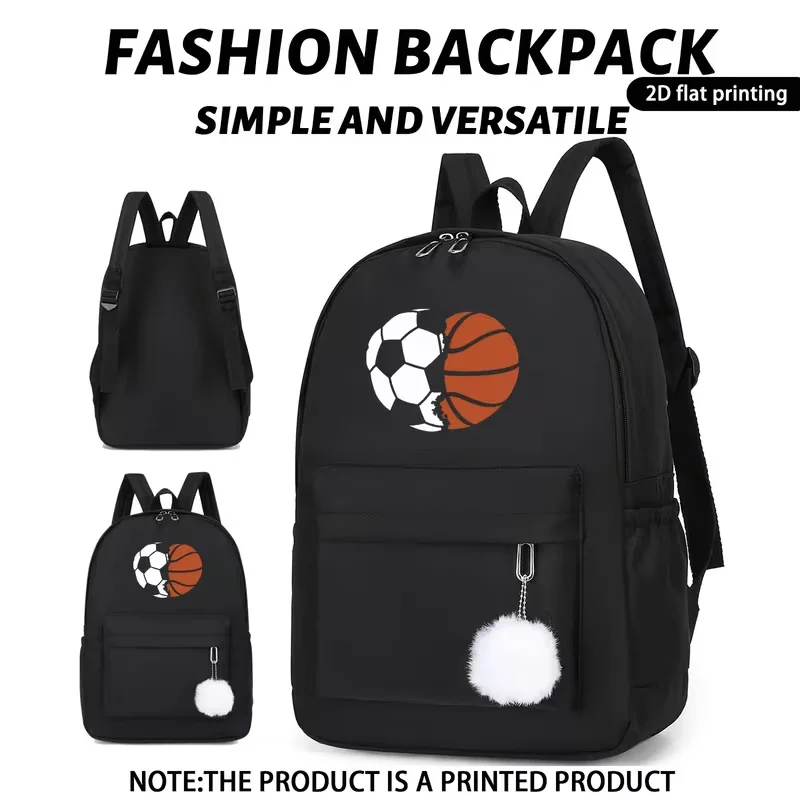 This large-capacity, casual, and versatile backpack is perfect for back-to-school season. It features simple heart-shaped soccer