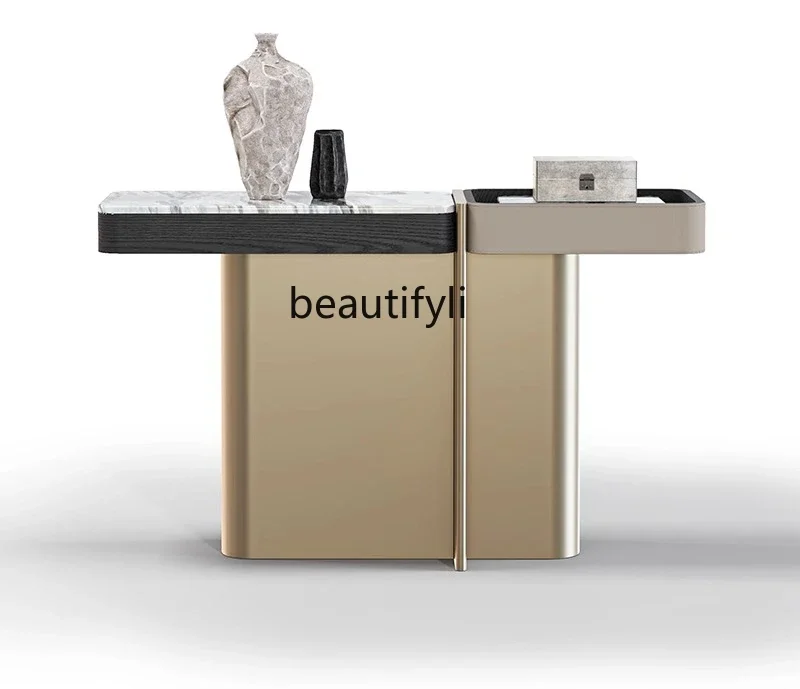 

D06 Modern light luxury natural luxury stone / corridor wall marble decoration table console table