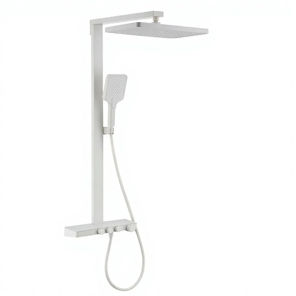 Shower Set,Multi-functional Shower Head With Jet Spray Single Handle Hotel Use Large Panel Can Also Be Used Shelf Hot Cold Water