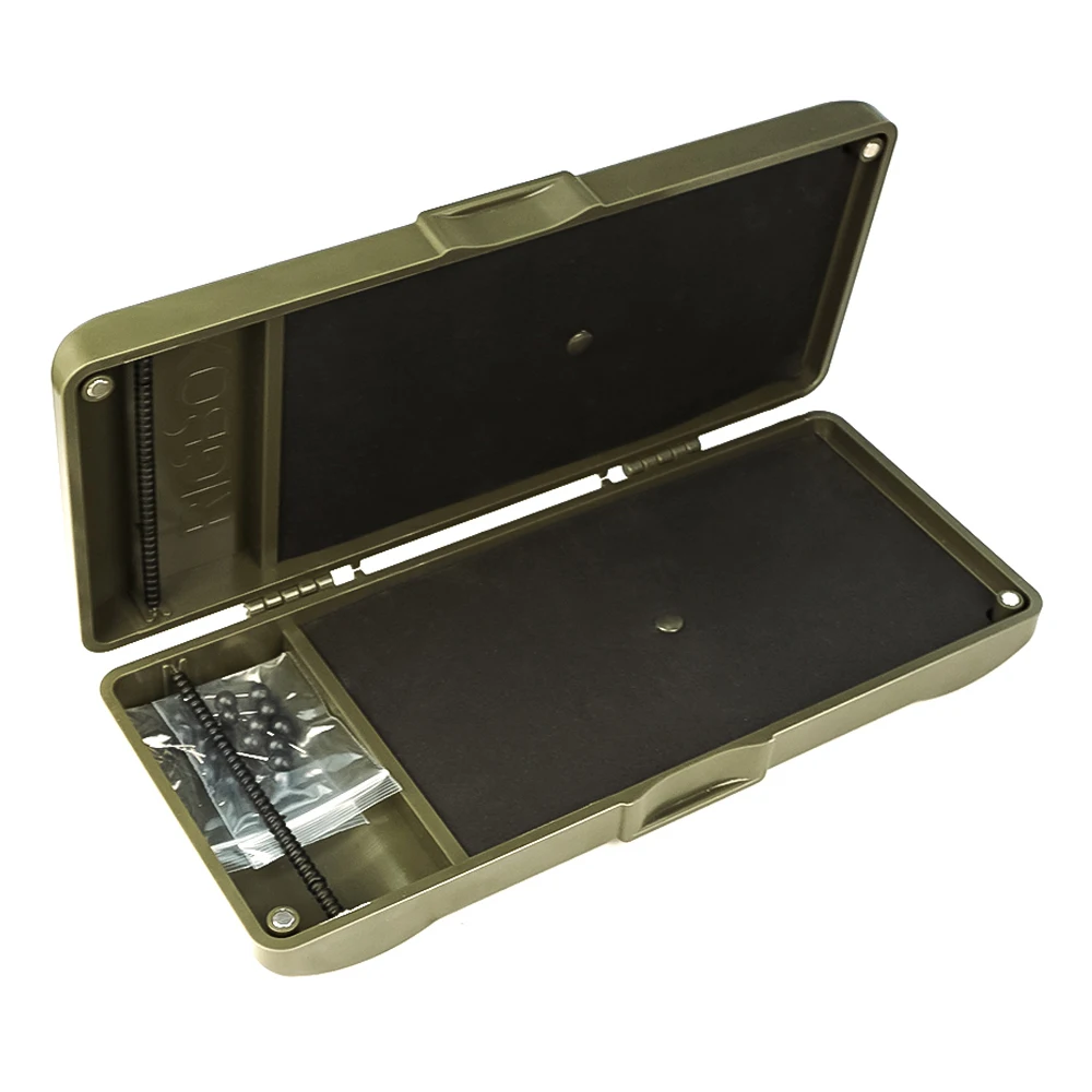 Hirisi Karpfen Angelgerät Box Steifes Haar Rig Board mit Pins Karpfenangeln Rig Box Wallet Rig Aufbewahrungsbox Angelzubehör