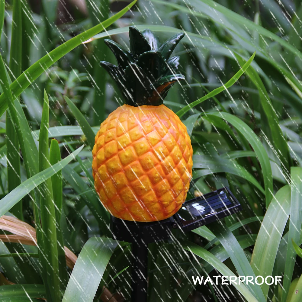 LED Solar Yard Lamp Simulation Pineapple Landscape Light Outdoor Waterproof Decorative Garden Lawn Light Ground Stake Lamp