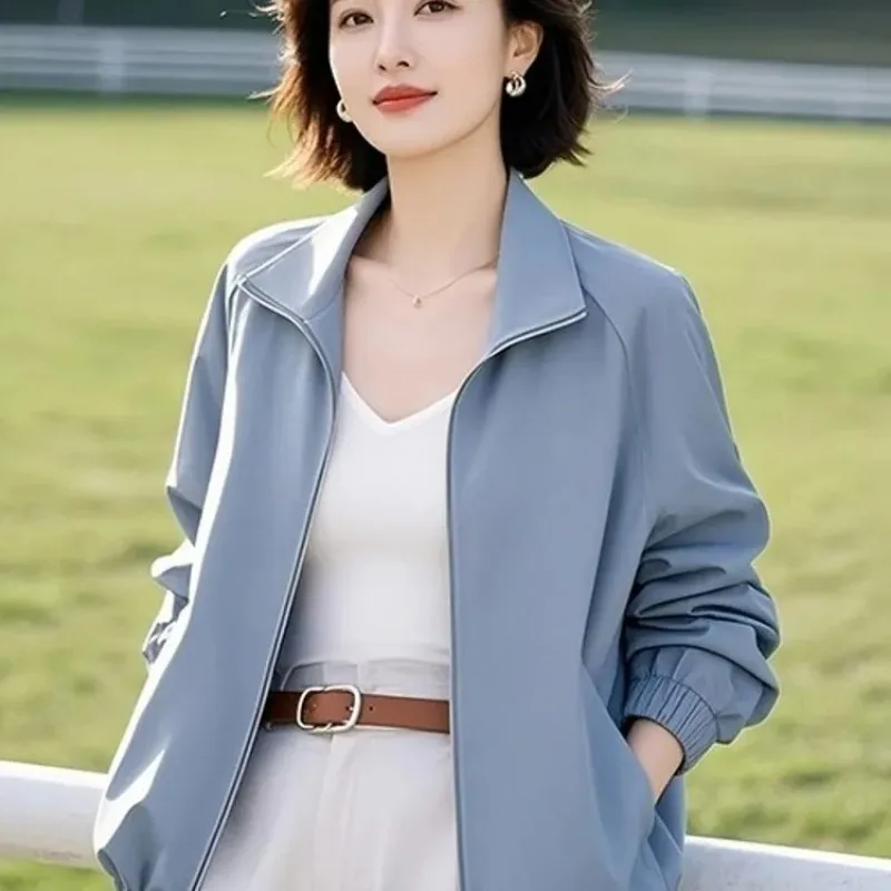 

Women's Autumn and Winter Solid Color Zipper Jacket Cardigan Long Sleeve Pocket Fashion Casual Jacket Commuting Top