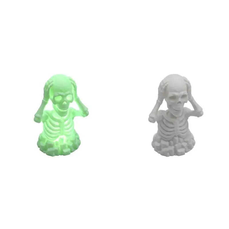 Halloween Decors Skull Statues 3D Printed Skeleton Figurines Bone Character Display Figure with Hands at Head, 3D D2RD