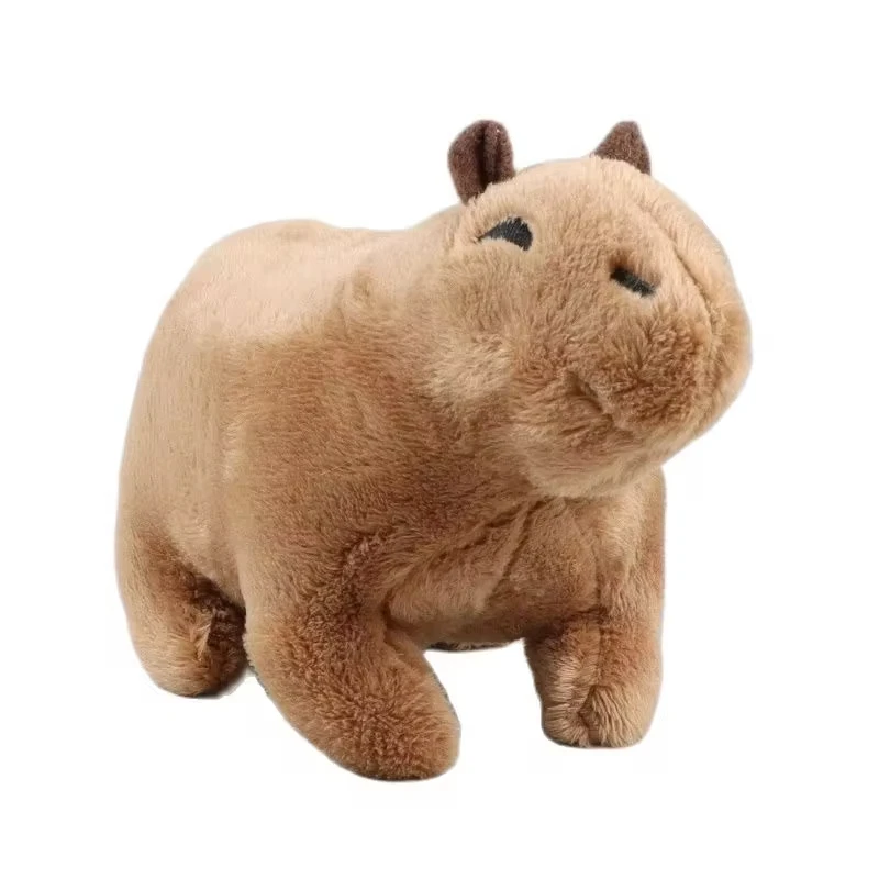 18cm Simulation Fluffty Capybara Rodent Plush Doll Soft Cute Stuffed Crawling Rodent Animal Lifelike Bedtime Toy