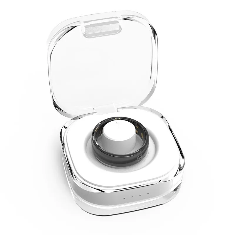 Multi Style Compatible Smart Ring Charging Case Transparent Crystal Magnetic Portable and Portable Storage Case