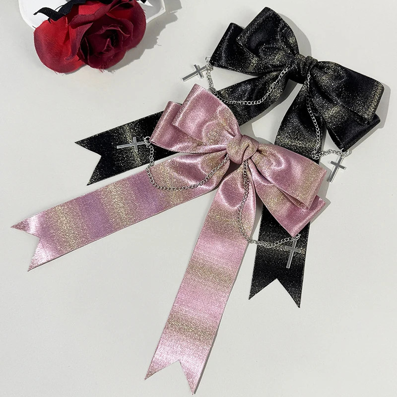 

(JYA2)Gothic Lolita Style Hair Clip Black Ribbon Bow Fashionable Hair Clips