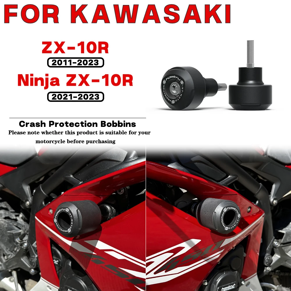 For KAWASAKI Ninja ZX-10R RR 2011-2023 Motorcycle Frame Crash Protection Sliders Falling Protector Kit Engine Protect Bobbins