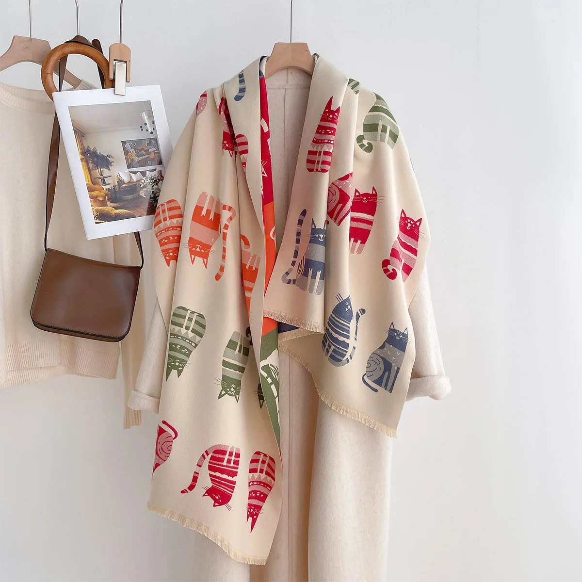 cachecol-feminino-de-imitacao-de-cashmere-reversivel-com-estampa-de-gato-de-desenho-animado-xale-grosso-e-quente-de-inverno-manta-grande-para-mulheres-agasalho-de-outono