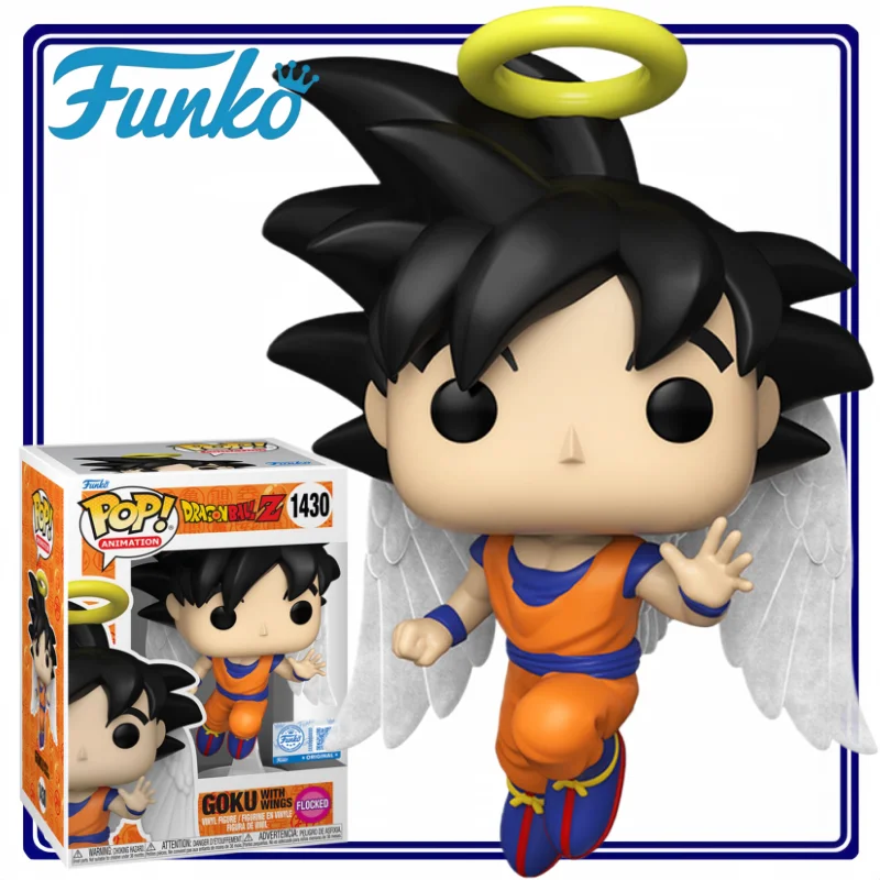 Figura Original FunkoPOP de Son Goku en Forma de Ángel, Modelo de Son Goku de Dibujos Animados, Adorno de Escritorio, Regalo Navideño, Juguete de Moda, Mercancía de Anime