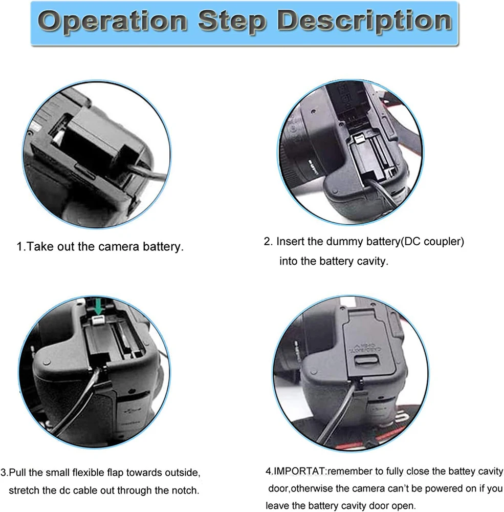 DR-E18 Dummy Battery USB Cable LP-E17 DC Coupler Kit for Canon EOS Rebel RP T7i R10 R100 T6i T8i T6s SL3 SL2 77D Digital Cameras