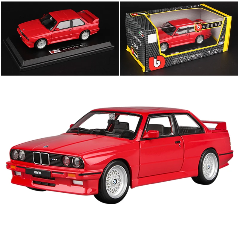 Bburago 1:24 BMW M3 (E30) 1988 Roadster Simulation Alloy Car Die Casting Model Crafts Decoration Collection Toy Tools Gift