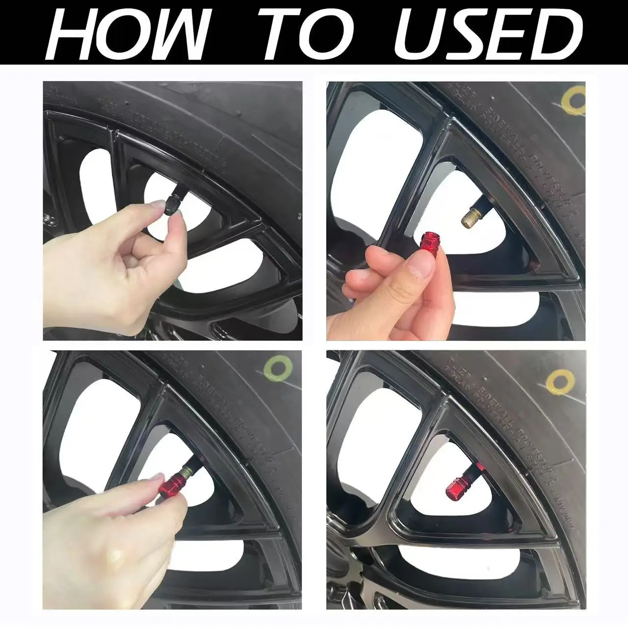 Car Wheel Tire Valve Caps Tyre Stem Covers For Volvo R-Design C30 C70 S60 S90 V60 V90 T5 T6 XC40 XC60 XC90 B5 B6 EM-90 Rdesign