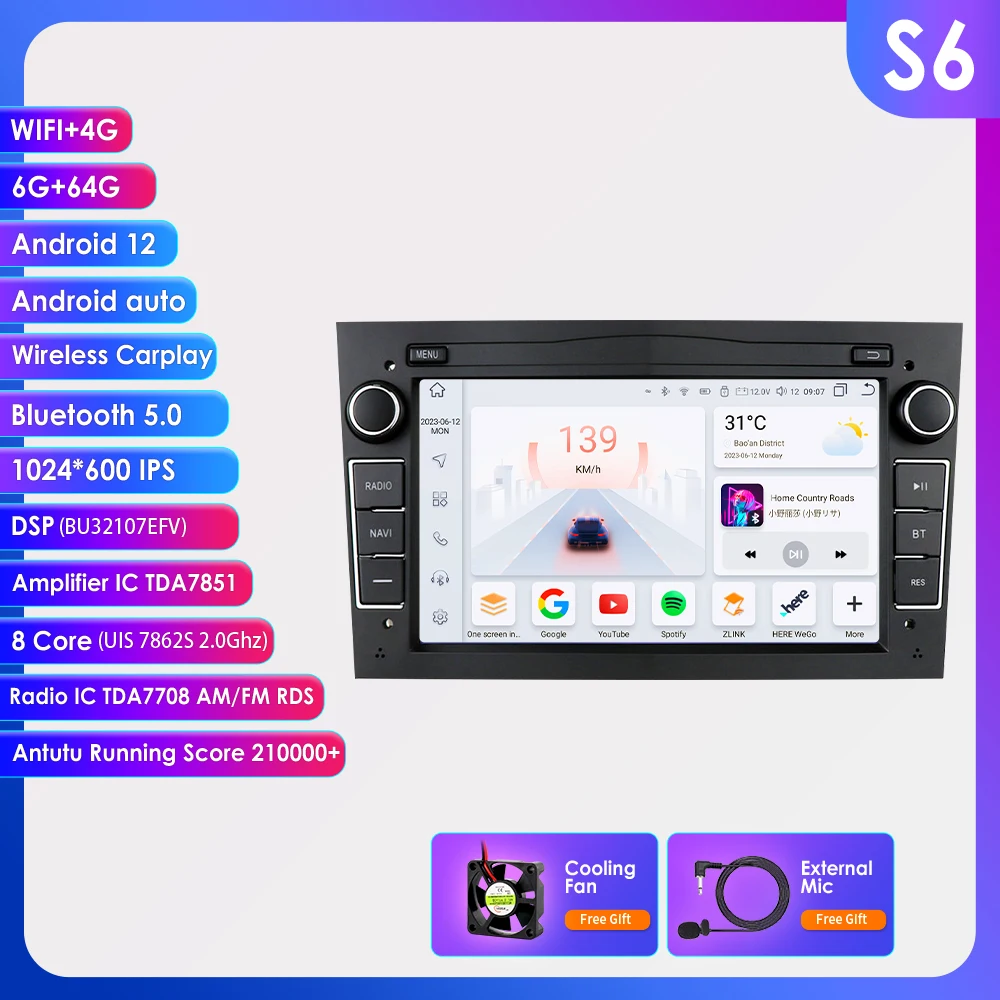 Autoradio Android voor Opel Astra H Vectra Vauxhall Antara Zafira Corsa C D Vivaro Meriva Auto Multimedia Speler Carplay 2Din GPS