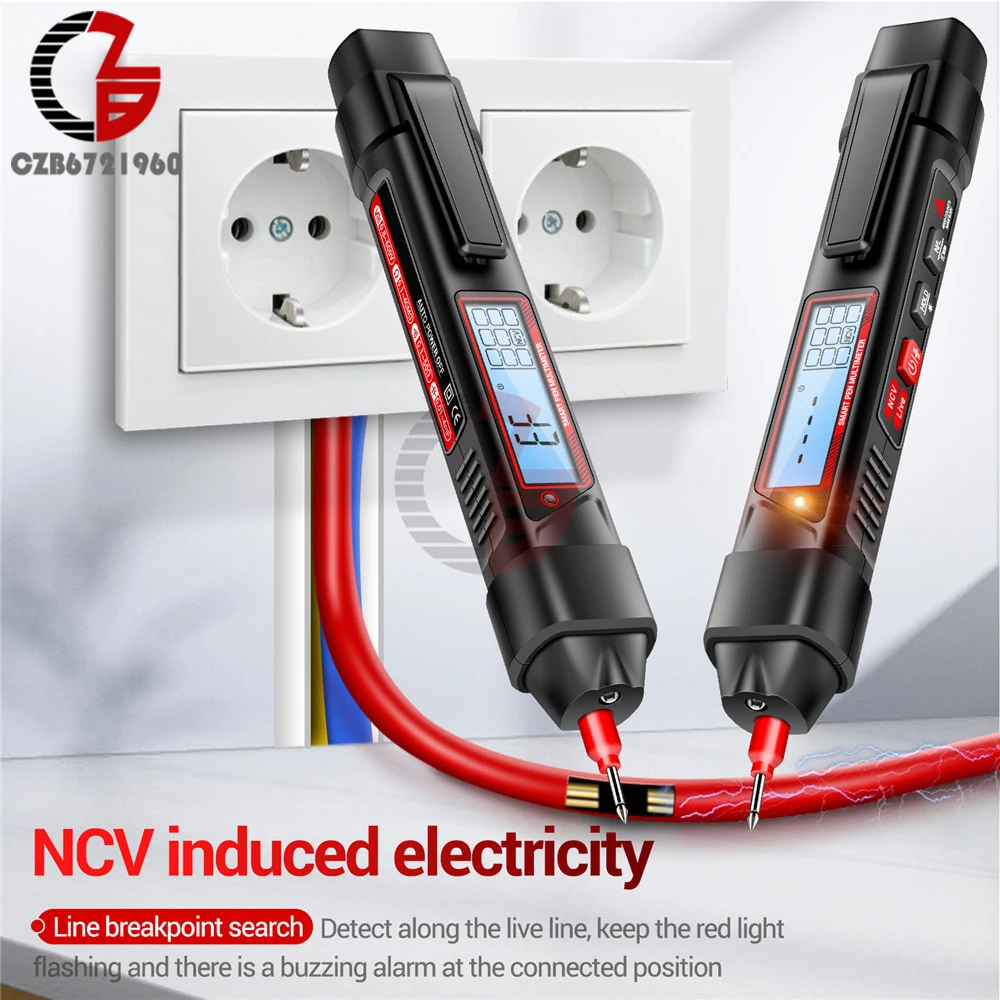 Imagem -02 - Intelligent Voltage Tester Pen Chave de Fenda Elétrica Lápis de Teste Ncv Indução Power Detector Indicador ac dc