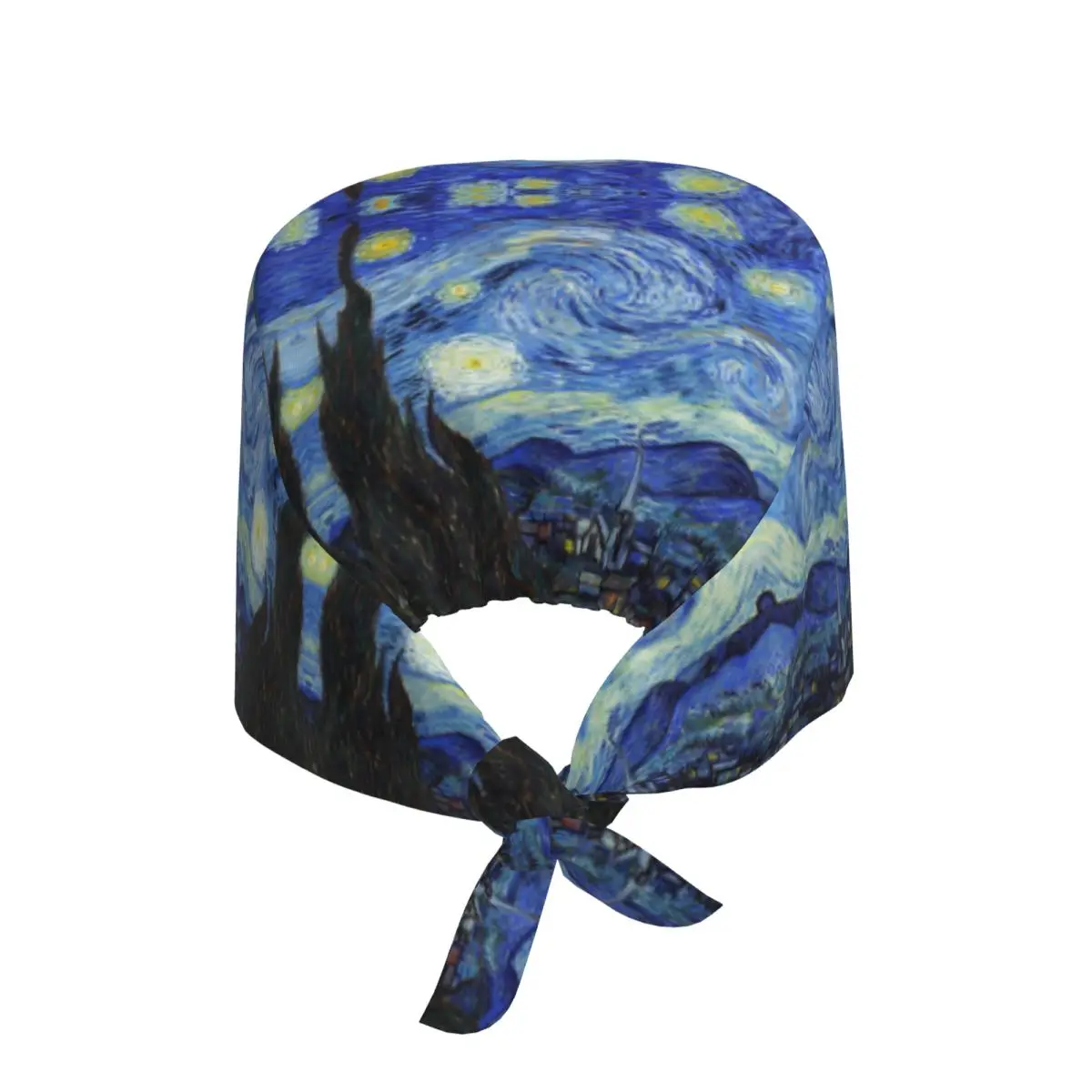 Custom Vincent Van Gogh Starry Night Working Hat Women Men Art Painting Surgical Hat Scrub Nursing Doctor Surgeon Cap for Nurse
