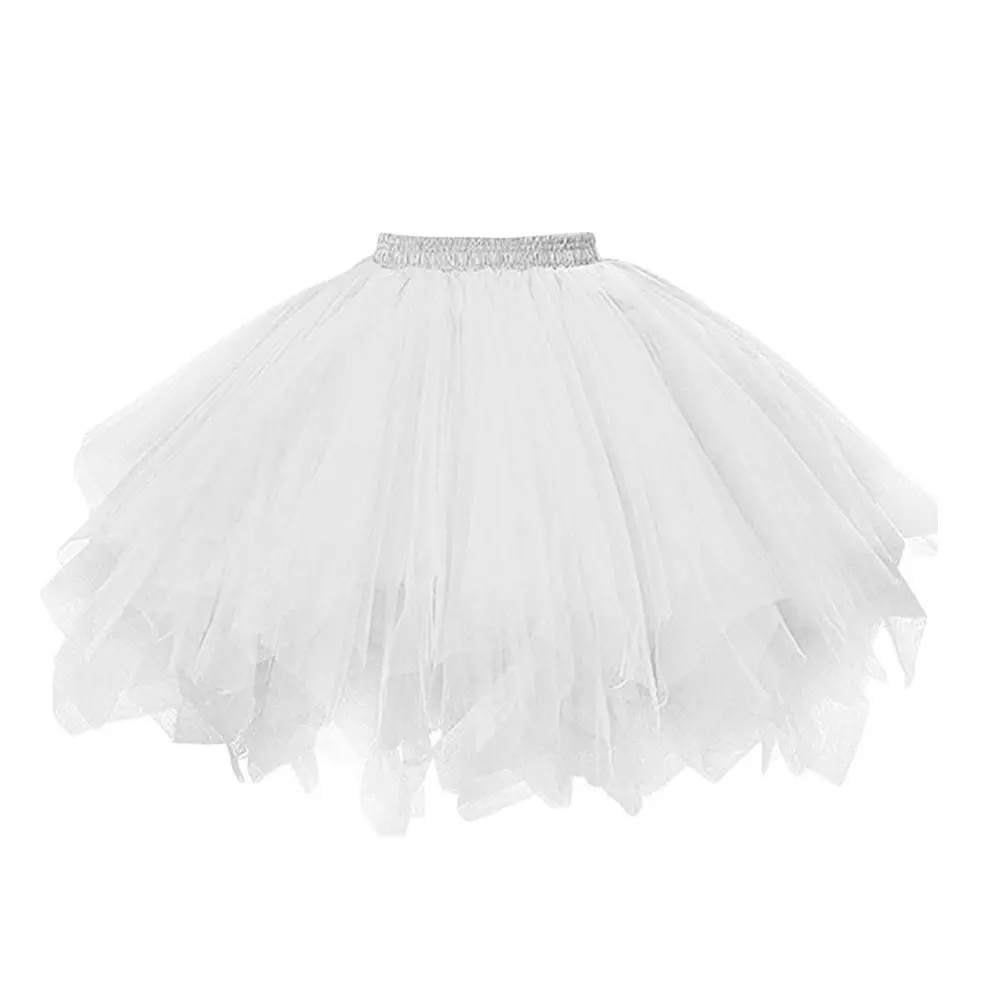 Modischer Elastischer Taillen-Tüllrock 50er Jahre Rockabilly Petticoat Cosplay Hochtaillierter Tanzrock für Partys – Detail 9
