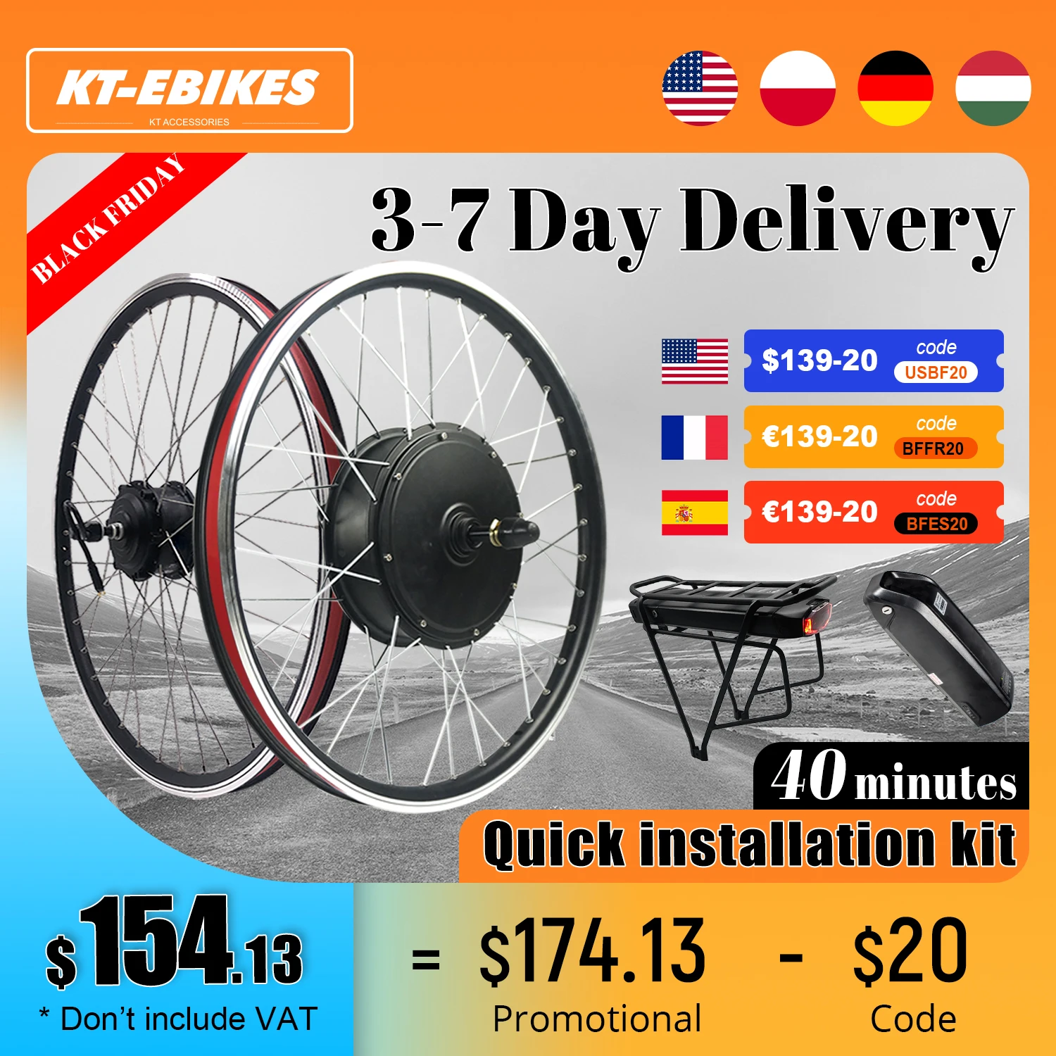 ebike Kit 48V 1500W 1000W 500W Rear Cassette Motor Wheel Hub Motor 36V 250W Electric Bicycle Bike Conversion Kit With Battery