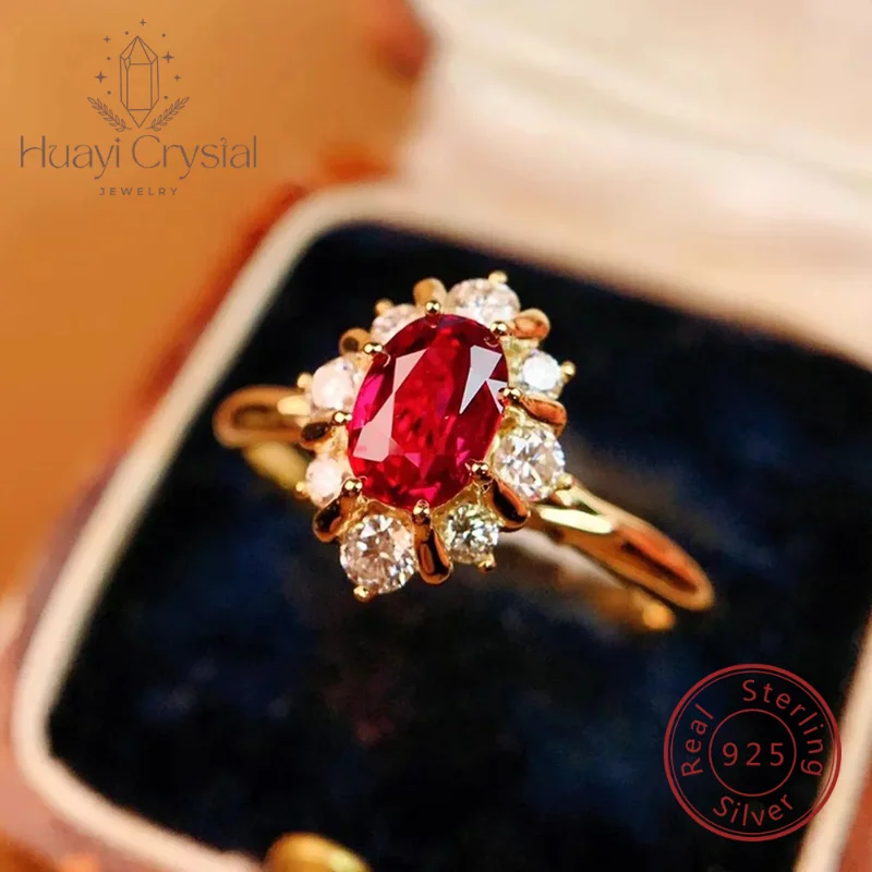 

Кольцо из стерлингового серебра 925 пробы, французское легкое роскошное кольцо, полное бриллиантов, гранатное красное кольцо с цирконом, уникальная простая повседневная одежда