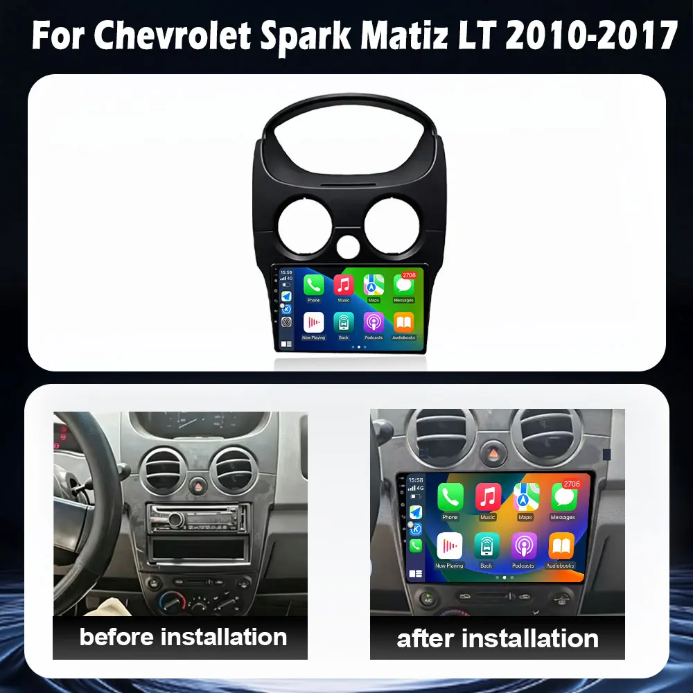 For Chevrolet Spark Matiz LT 2010-2017 Car Carplay Autoradio Auto Radio Navigation GPS Multimedia Video Player BT tools