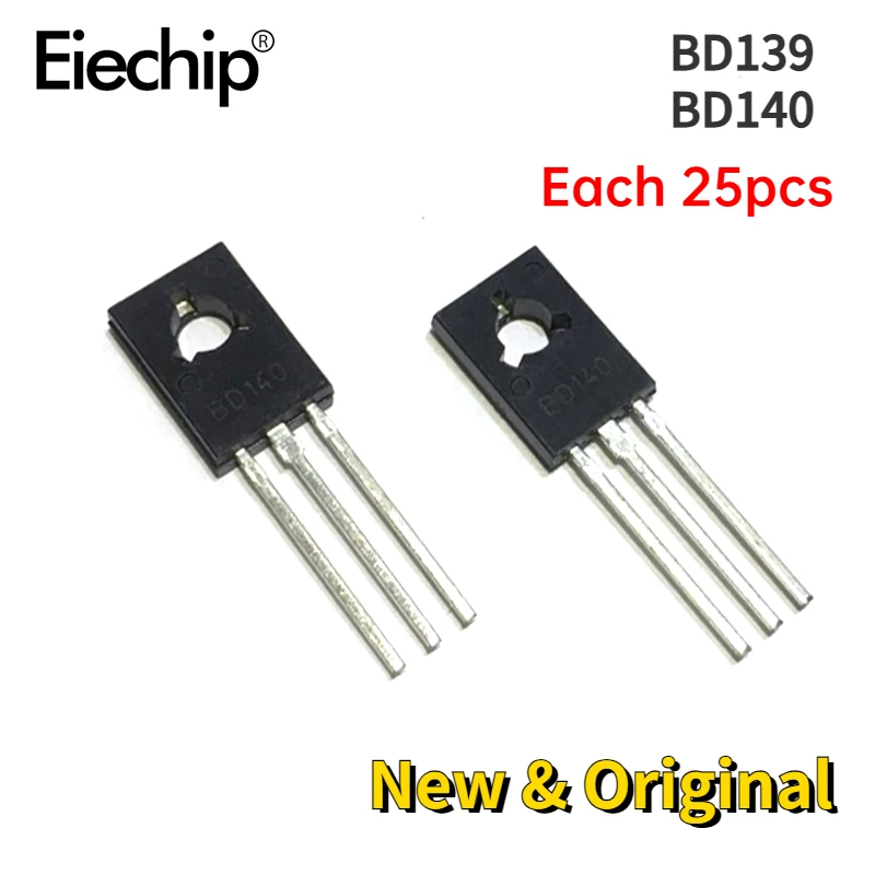 25pair BD139 BD140 BD139(25pcs) + BD140(25pcs) Original TO126 TO-126 New Voltage Regulator IC