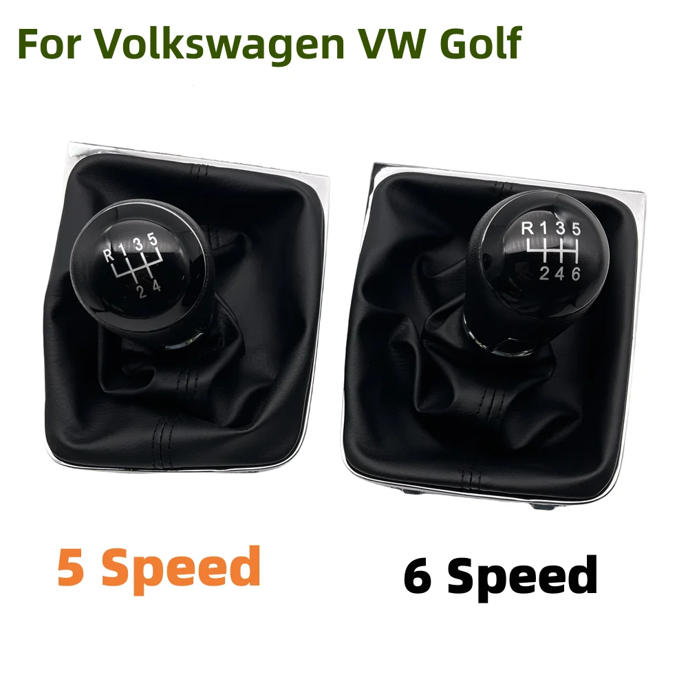 

5/6 Speed MT Stick Shifter HandBall Complete Gaiter Boot Car Gear Shift Knob For Volkswagen VW Golf 7 MK7 2013-2017