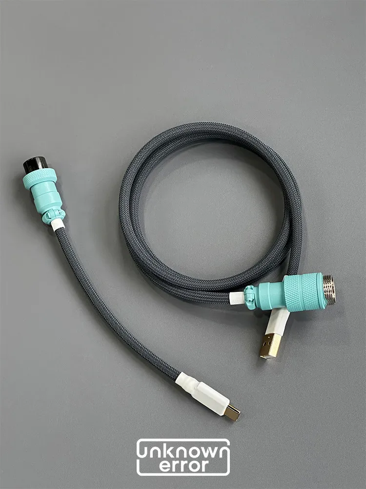 Custom Unknown Error Series Colorful Aviator Cable, Straight Basic Type-C Mechanical Keyboard Data Line, Handmade Desk Accessory