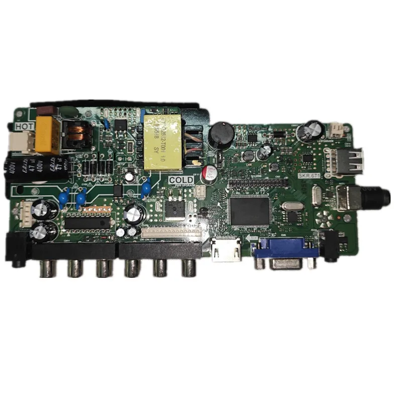 Carte TV de conduite LCD LED, interface HD, télécommande gratuite AV, bon test, SKR.671, 3 en 1