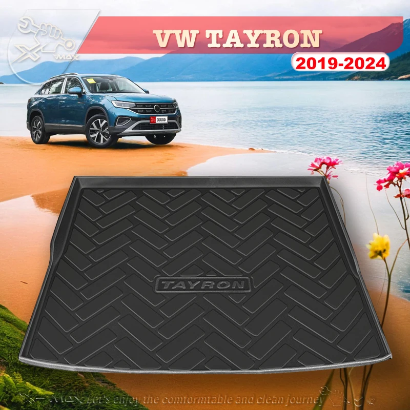 

For Vw TAYRON 2019-2024 Fit Car Trunk Mat All Season Black Cargo Mat 3D Shaped Laser Measured Trunk Liners