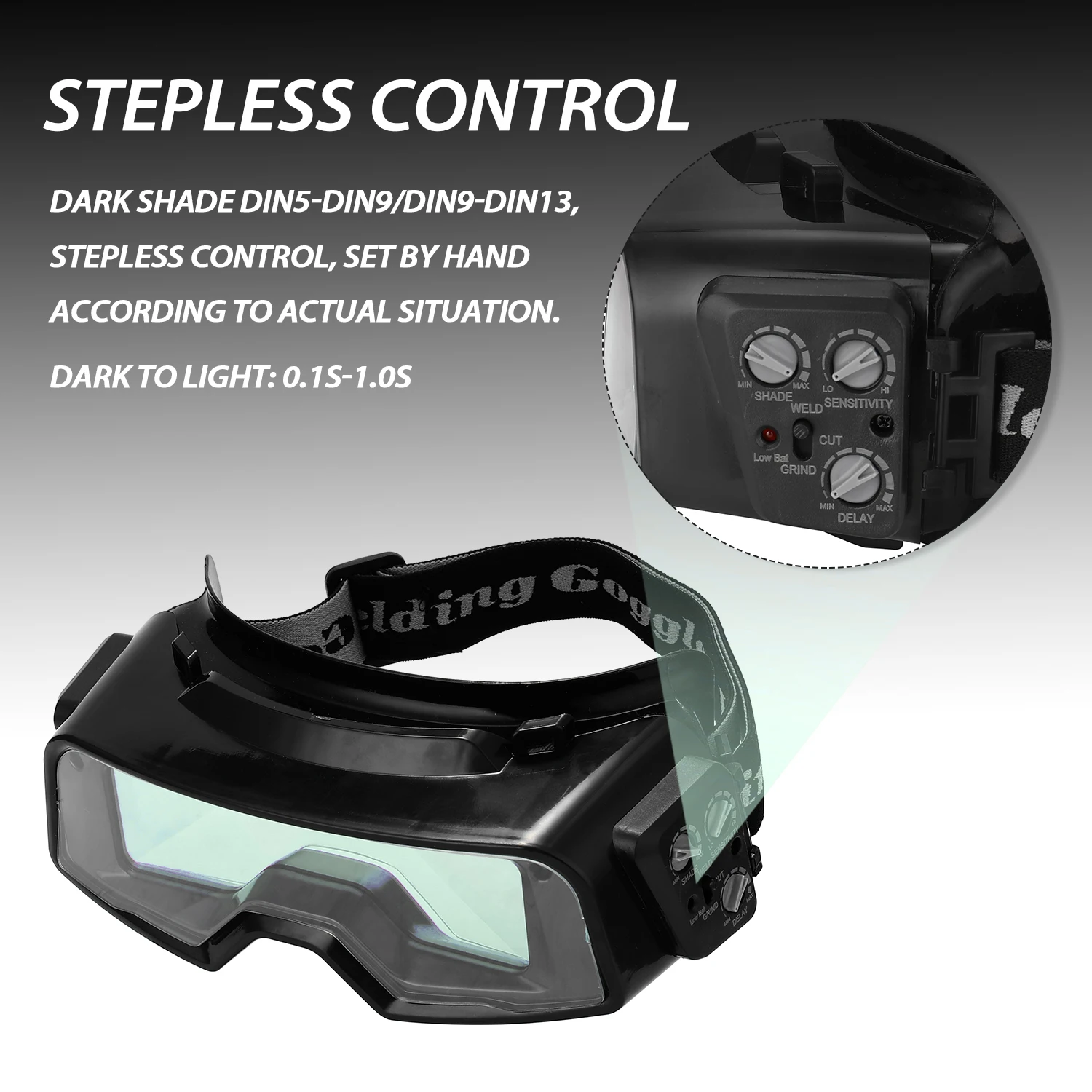 

Auto Darkening Welding Goggle Welding Safety Glasses for Welding Grinding Cutting TIG MIG