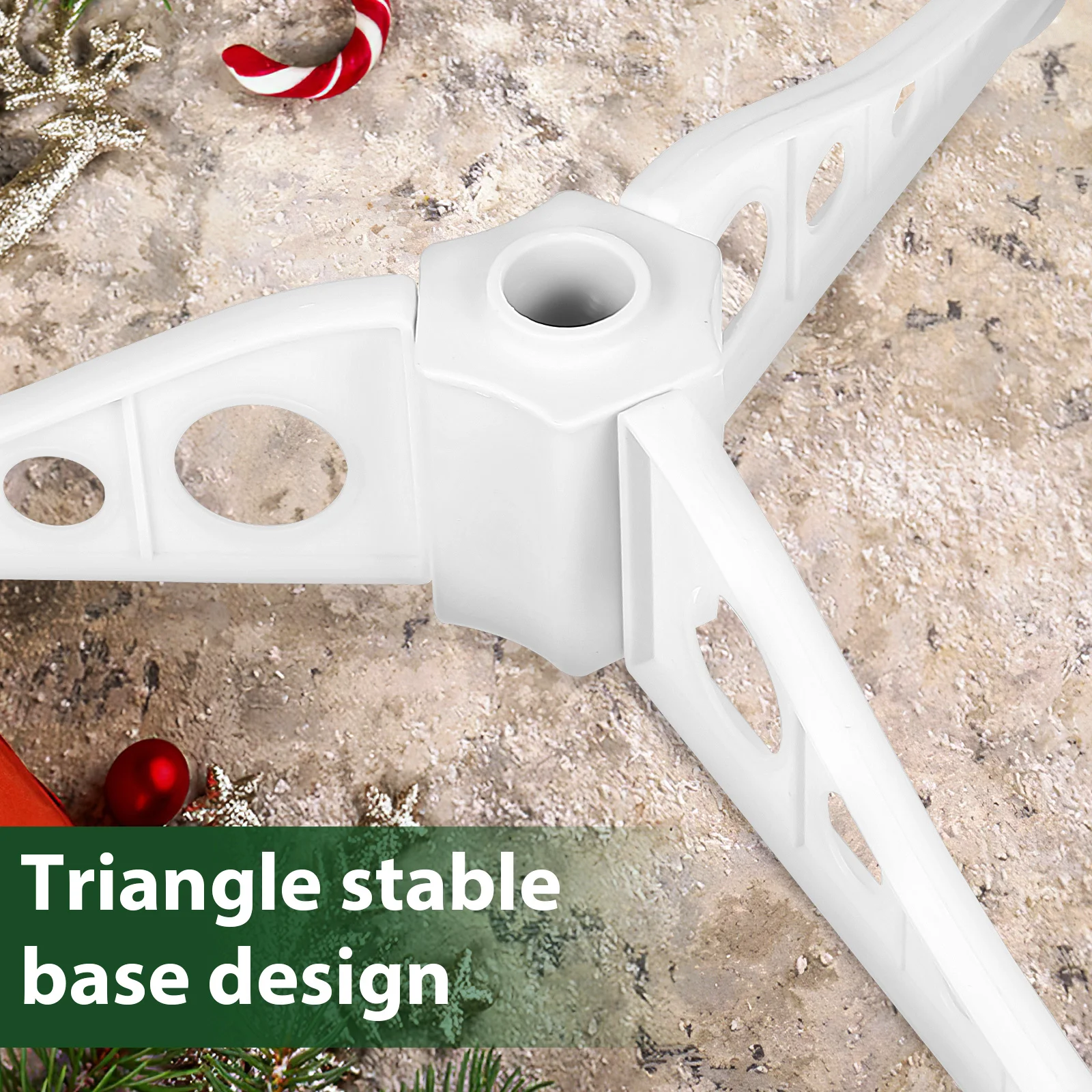 

Christmas Tree Stand White Strong Plastic 3-Foot Base for Artificial Xmas Tree Stable Support DIY Craft Decoration Accessory