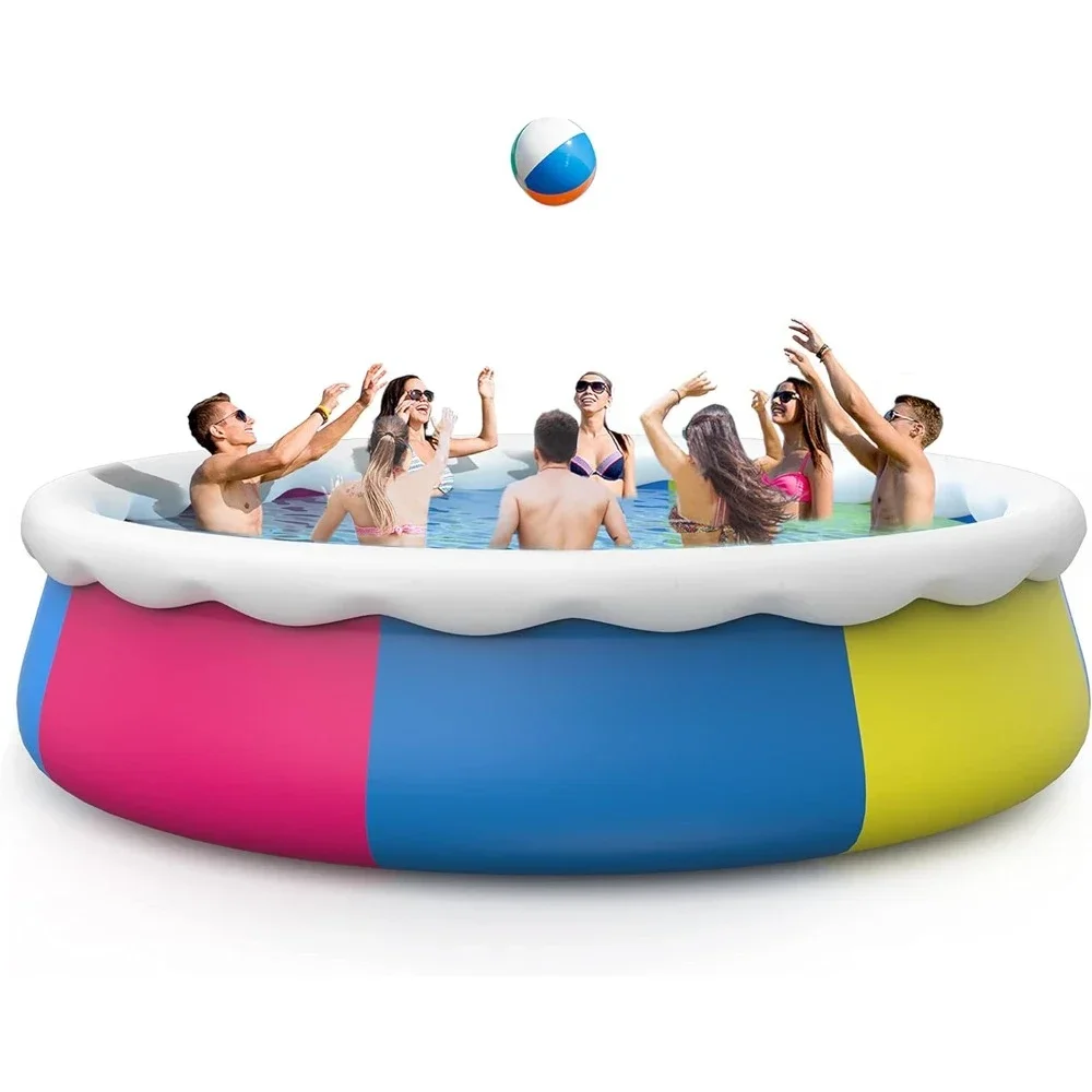 

Inflatable Top Ring Swimming Pools 18ft*48in Round Pool Include Filter Pump Include Filter Pump Blue