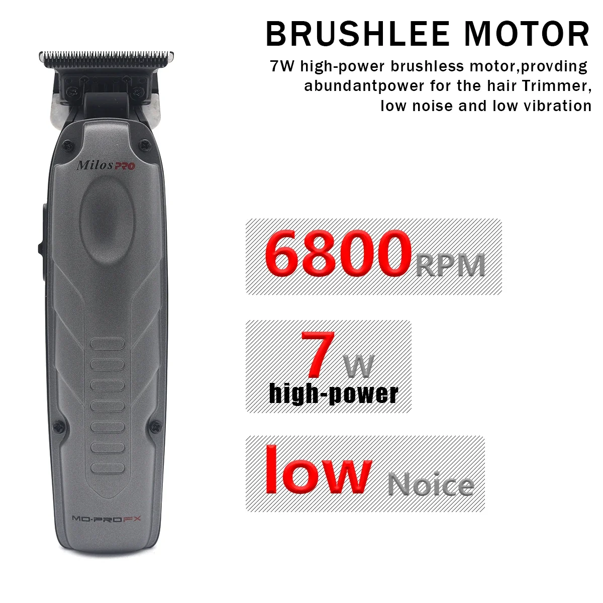 أداة تهذيب اللحية للرجال بطارية قابلة للإزالة DLC شفرة فرش السيارات منخفضة الضوضاء اللاسلكية المهنية مقص الشعر آلة التشطيب