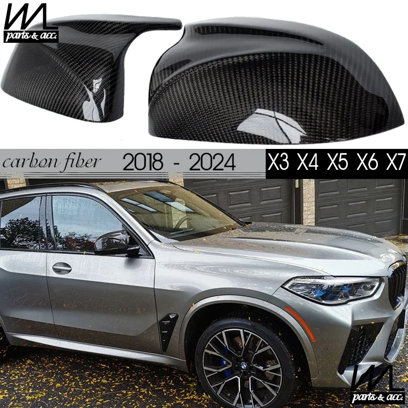 

G05 Mirror Covers, Real Carbon Fiber Door Mirror Caps for 2018 - 2024 BMW X3 G01 X4 G02 X5 G05 X6 G06 X7 G07